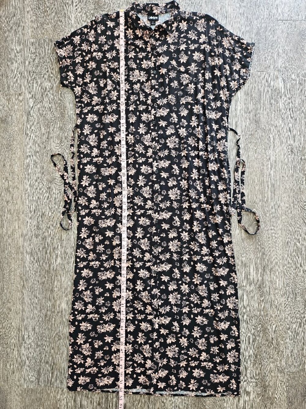 LuLaRoe Black Floral Button Front Maxi Dress Size M - Picture 10 of 12